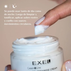 Crema Facial Vegana Con Fitoceramidas hidratante de defensa cutanea 48 Ml Green Line Exel Dermovegan skincare Ceramidas veganas Manteca de Cacao Manteca de Karite y Alantoína