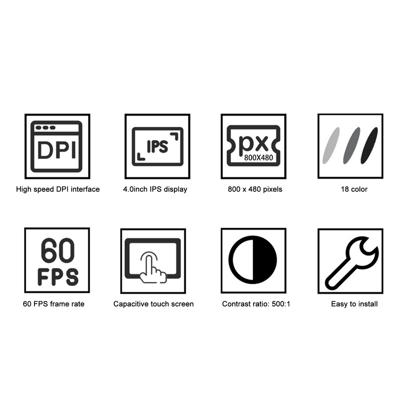 4.0in IPS Display CTP LCD HD Display DPI Interface Touch