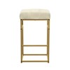 GIA 30-Inch Bar Height Square Backless Metal Stool with Beige