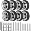 Pack of 8 Suitcase Castors Replacement 60 x 19 mm,