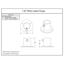 Cast Aluminum Above Ground Pool Ladder Replacement Deck Flange by Swimline