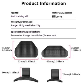 Golf Grip Trainer, 2 Pcs T- grip golf Golf Club Training Aid, Comfortable Grip Pad for Swing Practice, Golf Training Aid for Men, Golfs Accessories(Black, Large&Small)