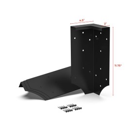 Raised Garden Bed Corner Brackets with Securing Lip | Fits Lumber up to 2 Inch x 12 Inch in Size | Set of 4 | DIY Flower or Vegetable Garden | Black