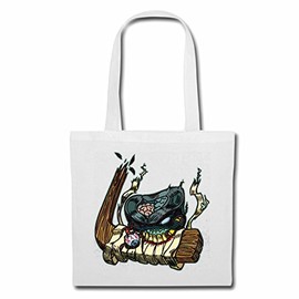 'Shoulder bag "Monster Beist in Ice Hockey Ice Hockey Team Ice Sports Hockey Stick Ice Hockey Hall Ice Skating Puk Bit Wooden Bat Kaputt Shopping Bag School Bags Tur