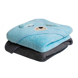 Tubbies Toallas para bebé con Capucha de animalitos (Azul/Gris)
