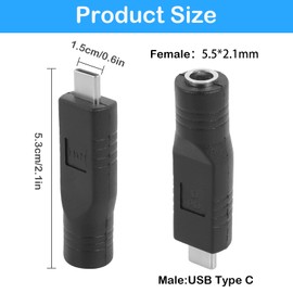 caojunzhen for Starlink Mini Power Cable USB C to DC Adapter, Type-C Male to DC Female Power Cable Adapter, DC Female 5.5x2.1mm, for Starlink Mini, for 20V/65W+ Type-C PD Power Supply (1Pack)