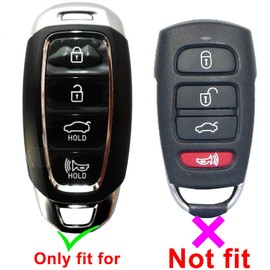 2Pcs Coolbestda Rubber 4 Buttons Key Fob Remote Cover Case Protector Keyless Jacket Shell for 2019 2020 2021 2022 2023 Hyundai Kona Santa Fe Elantra GT Veloster Accent Venue