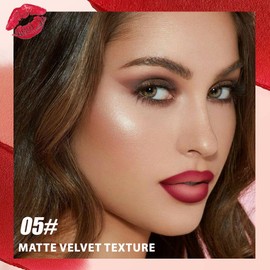 JUAAZIN Matte Lip Lipstick Crayon Lip Liner Thick Pencil, High-Pigment Outline lips, Non-sticky Matte Velvet Texture, Waterproof & Smudge-Proof Longwear Pigmented, Fit for all tones 05#