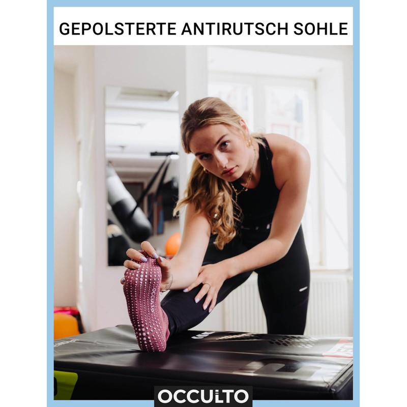 Occulto Women's & Men's Yoga Socks 2-4 Pack (Model: Mady),