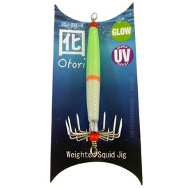 Beau Mac OSJ-SXL-G Skinny Squid Jig, Glow Pink