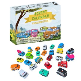 24PCS Mini Pulls Back Cars Toy Set Christmas Countdown Calendar Blind Box for Children