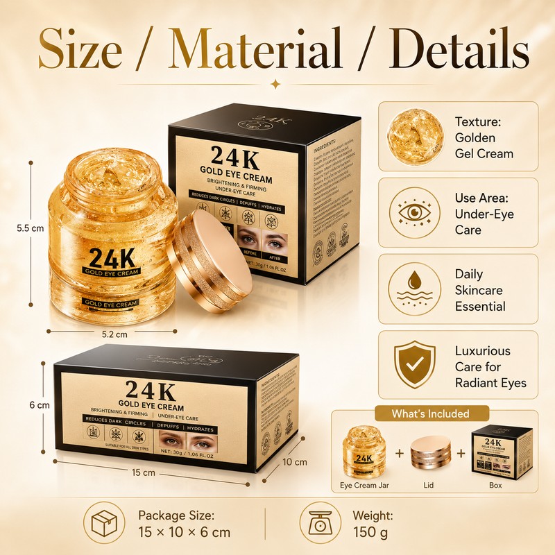 24K Gold Hyaluronic Acid Eye Cream for Daily Care –