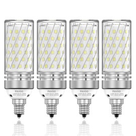 PAVOO E12 LED Light Bulbs, 16W LED Candelabra Bulbs 120 Watt Equivalent, 1400LM, 6000K Daylight White Ceiling Fan Light Bulbs,Pack of 4 (Daylight-16w)