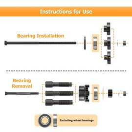 Mofun Wheel Bearing Tool Wheel Bearing Puller Kit Compatible with Harley Most Motorcycles Twin Cam Sportster 2000-2024, Removal and Installation Tool for 0.75" 1.0" and 25mm Bearings