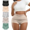 DAFANY Womens Cotton Tummy Control Underwear High Waisted Boyshorts Soft
