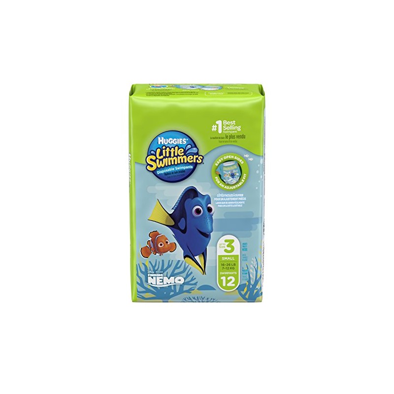 HUGGIES Little Swimmers Disposable Swim Diapers, Size 3 Small, 12