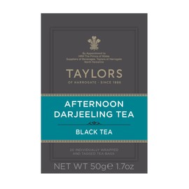 Taylors of Harrogate Afternoon Darjeeling, Black Tea, Individually Wrapped Bags 20 Count (Pack of 1), Delicate, Sweet & Floral, Caffeinated, Enjoy Hot or Iced, 20 Teabags