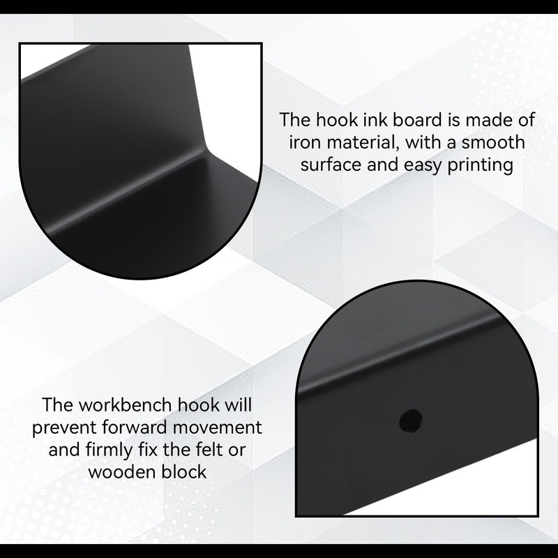 2Pcs Bench Hook Metal Inking Plate, Linoleum Printmaking Block, Block