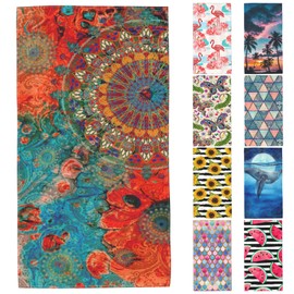 BAIOAOPA Beach Towel,Vintage Colorful Mandala Dark Eyes Lightweight Compact Sand Free Quick Dry Oversized Pool Swimming Towels for Girls Women Adults,29.5"×59"
