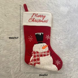 21''Christmas Stockings,Large Xmas Stockings with Plush Cuff Santa Claus Durable Fireplace Hanging Stockings for Family, Kids, Holiday Decor