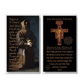 THE SAINTS COLLECTION Set of 20 Laminated Catholic Prayer Cards - St. Francis of Assisi-Lord Help Me