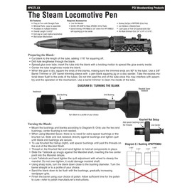 Penn State Industries PKSTLSS Steam Locomotive Bolt Action Ballpoint Pen Kit Starter Set Package Woodturning Project