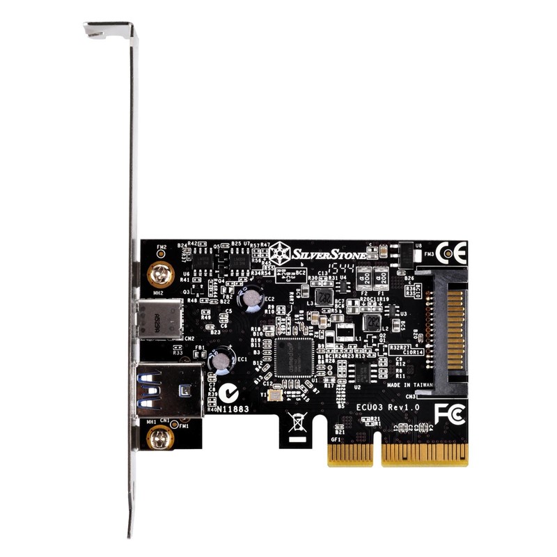 SilverStone SST-ECU03 - SuperSpeed 1x USB 3.1 Type C, 1x
