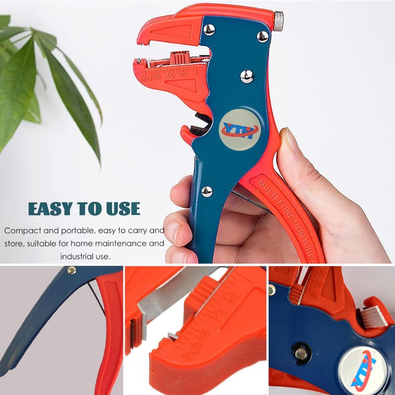 2 in 1 Automatic Wire Stripper & Cutter, Self-Adjusting Insulation