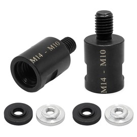 Aoyswuz 6 Pcs Thread Converter M14-M10 Alloy Steel Grinding Machine Converter Extension Rod with 4 Lock nut for M14 Interface Conversion M10 Interface