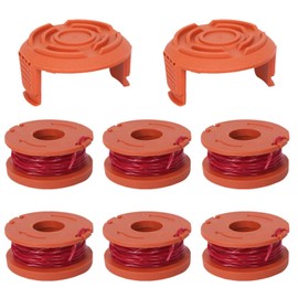 EPCDBBRT 6 Pc Trimmer Spools And 2 Pc Trimmer Spool Covers, Lawn Mower Accessories, Electric Trimmer Replacement Parts, Garden Tool Accessories