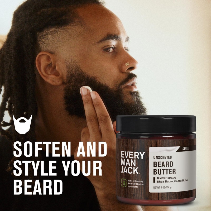 Every Man Jack Unscented Beard Butter - Fragrance Free for