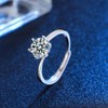IzuBizu London Women Sterling Silver Solitaire Ring Adjustable Round Cut