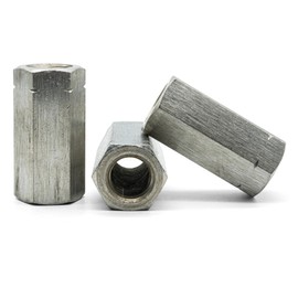 Hippo Hardware M12 (12mm X 40mm) Hex Studding Connector Nuts Rod Bar Couplers A2 Stainless Steel (Pack of 10)