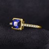 JewelryPalace Square Cut 1ct Created Sapphire Simulated Emerald Solitaire Rings