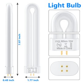 FVOAI X3,T6, T8, T9 Replacement Bulb for Bug Zapper Outdoor,15W,4-pin Single U-Shaped Twin Tube Bulb