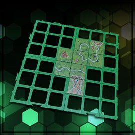 20 Pack of Game Grids for Carcassonne Board Game Night - Green Game Grids for Strategy Game for Kids and Adults