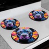 Round Gas Stove Burner Covers Set Of 4,Colorful Geometric Art
