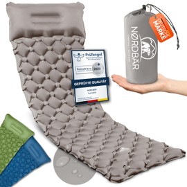 NORDBÄR® Camping Sleeping Mat Inflatable & Ultralight [With or without Cushion] | Iso Air Mattress Small Pack Size for Camping, Outdoor & Camping | Camping Mat, Sleeping Mattress, Travel Mattress