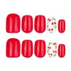 Short Square Fake Nails Cute Fake Nails Full Cover Red