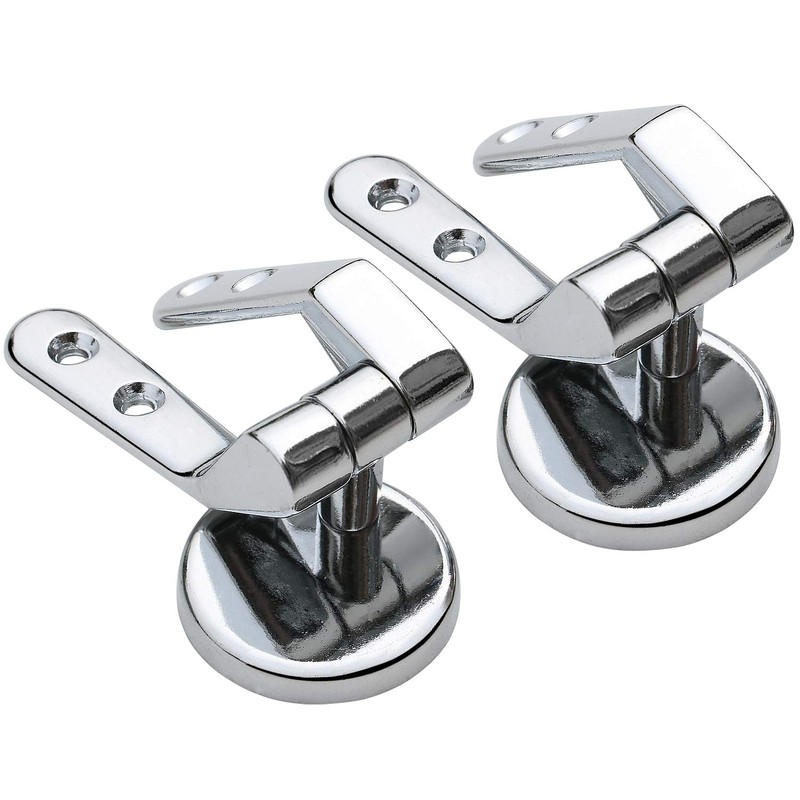 Toilet Seat Hinges Pair of Chrome Finished Replacement Hinges for