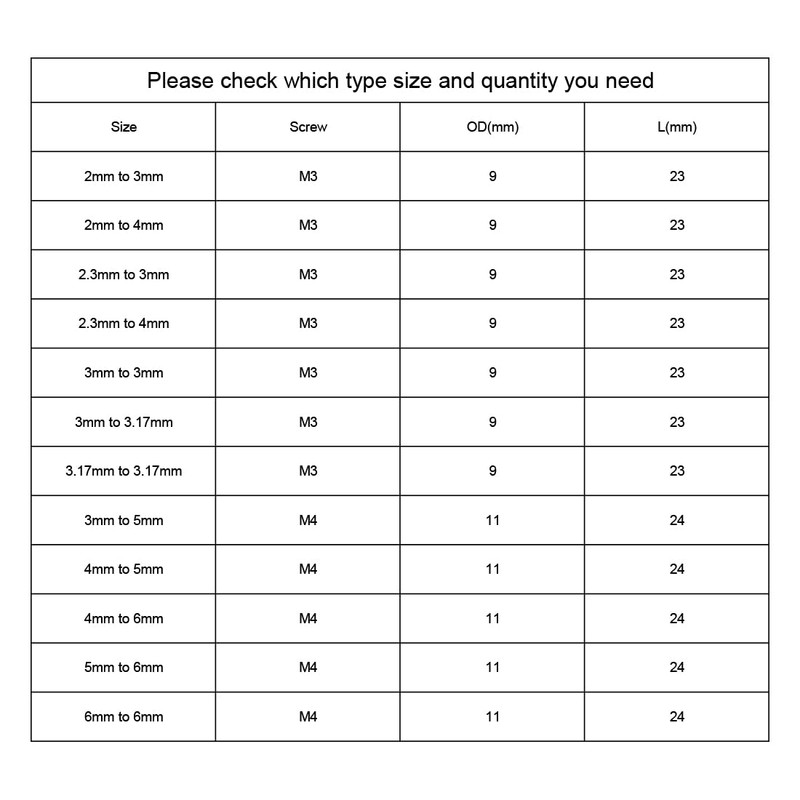 sourcing map 2mm to 4mm Rotatable Universal Steering Shaft Coupler