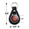 Black Leather Firefighter Fire Rescue Maltese Cross Keychain