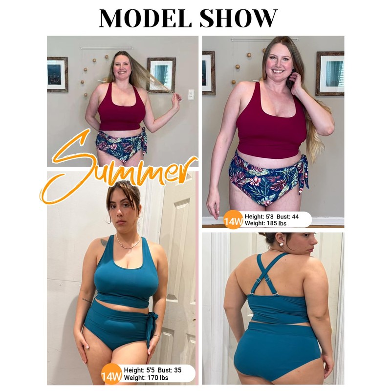 Trajes de baño de dos piezas de talla grande, bikini