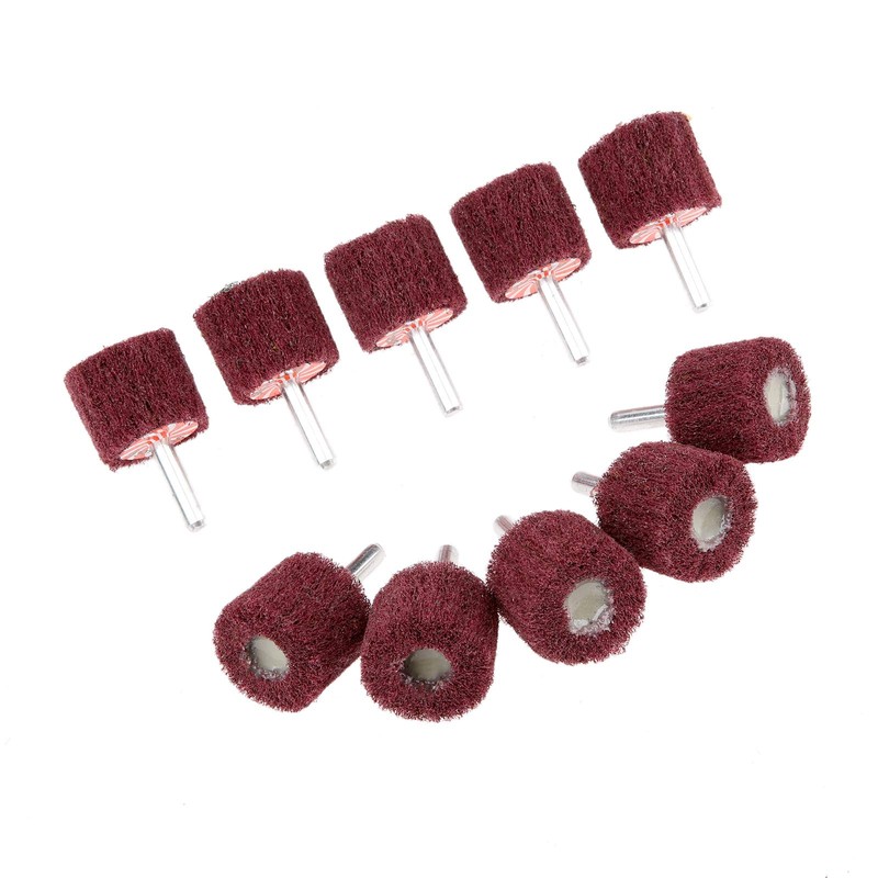 10 Pc Mounted Fiber Mop Polishing Brush Wheel for Drill