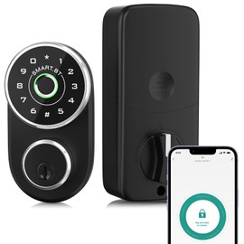 FITNATE Smart Fingerprint Door Lock, 4-in-1 Keyless Entry Door Lock, App Control, Electronic Digital Touchscreen Keypad Deadbolt,Biometric Smart Locks for Front Door