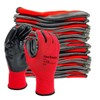 A406 A406 24 Pair Red Work Gloves Nitrile Coated for