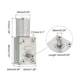 MECCANIXITY DC 12V 18RPM Turbo Worm Geared Motor 6mm D Shape Shaft High Torque Gear Box Reduction Electric Motor