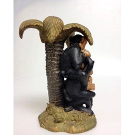 HOUSEOFGIFT Monkey Decor Palm Tree Candleholder