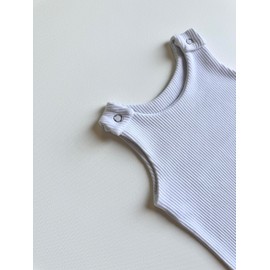 Ribbed Dungarees Kids Baby Shower Gifts Sleepsuits Footless Jumpsuit Baby Jumper Playsuit Onesie (2-3 Years, White)