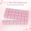 Lifewit Monthly Pill Organiser, 28 Day Tablet Pill Box, Pink,